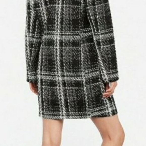 COPY - Express Black and White Plaid Peacoat - XS/TP - Picture 7 of 12